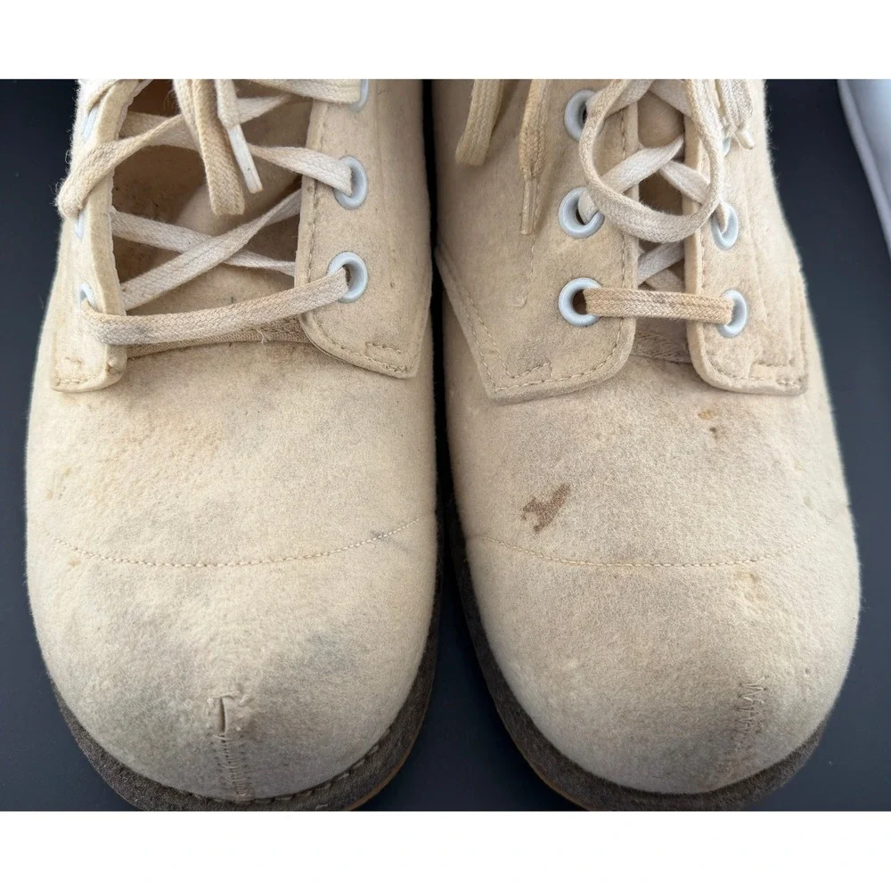 Vintage A.R. Hyde & Sons: QM-6677, Canvas Felt Mukluk Boots, Cream, Mens Large
